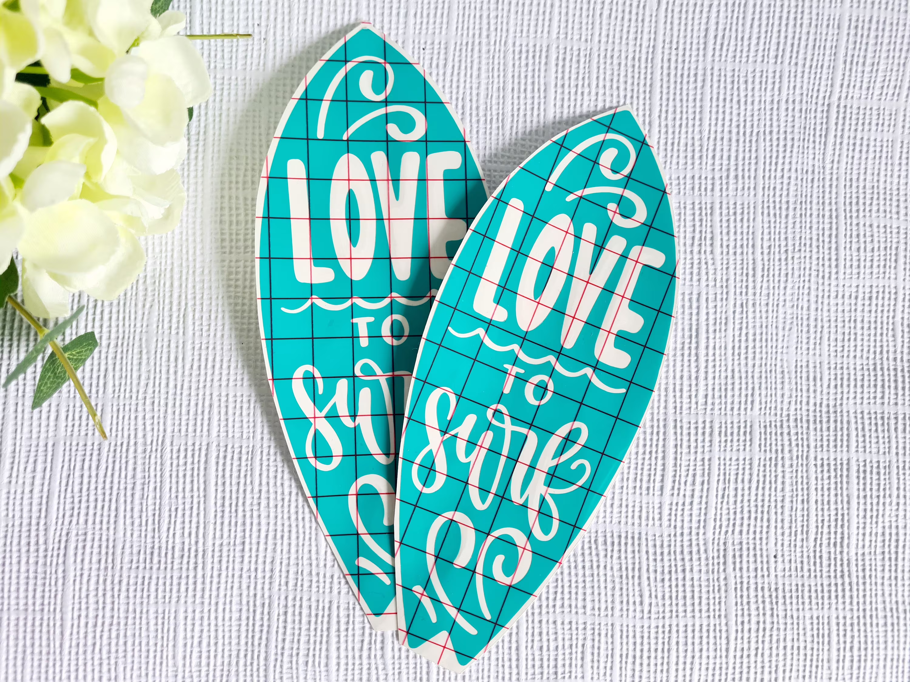 Love To Surf Vinyl Car Decal, Surfing Sticker, Surfing Quote, Decal, Surfboard Car Window Sticker