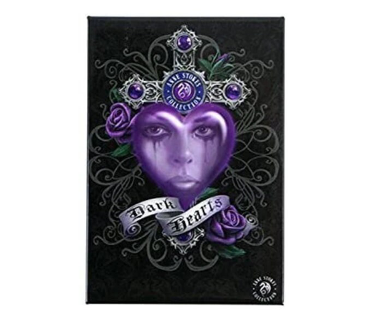 Anne Stokes Black Purple Rose Dark Hearts Crucifix Gothic Emu Small Magnet 8cm