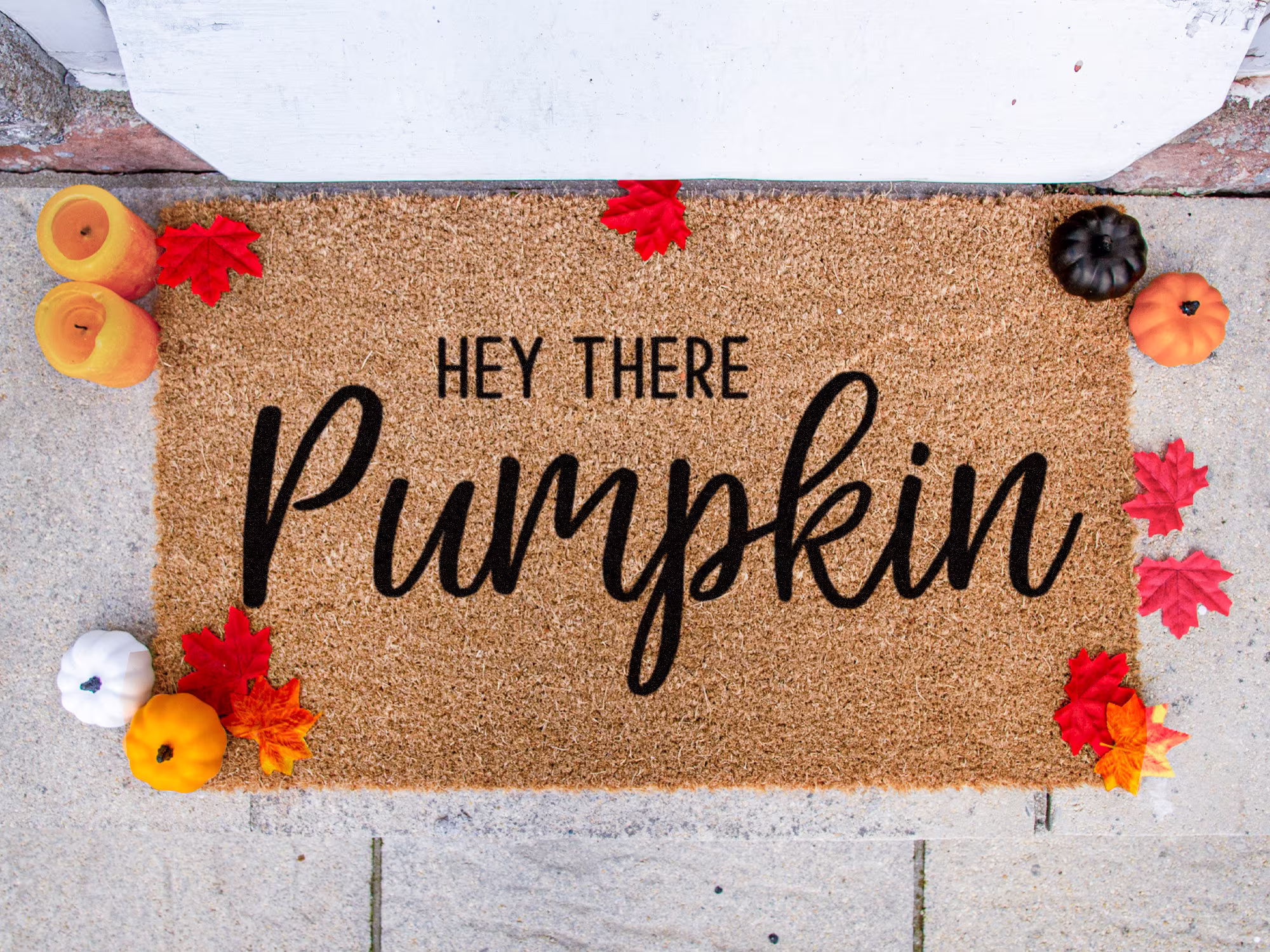 Hey There Pumpkin - Seasonal Welcome Doormat Autumn Mat Fall Decor Home Housewarming Gift Halloween
