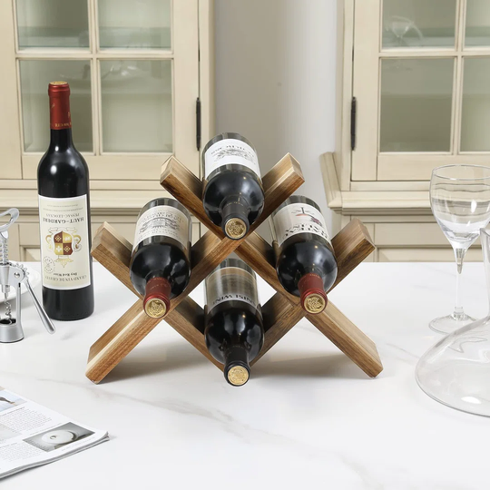 Odeya 4 Bottle Tabletop Wine Bottle & Glass Rack