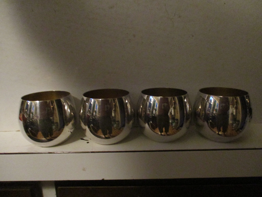 Sheridan Eps Roly Poly Stemless Wine Glasses - Stylish Mid-Century Modern Set Of 4 with Gilt Washed Interiors