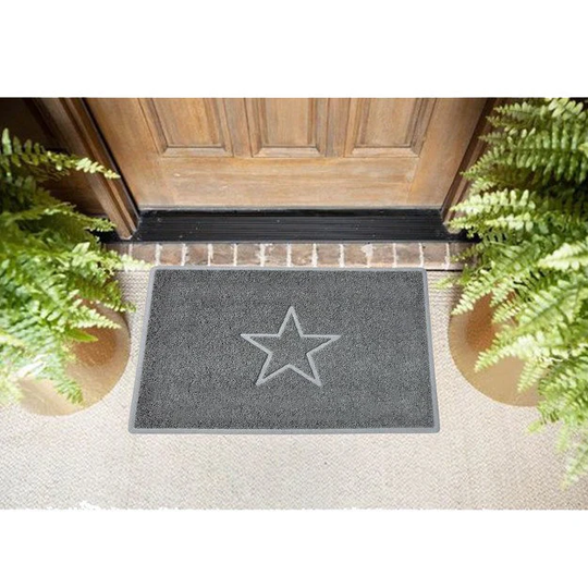 star Embossed Door Mat | Entrance Welcome Floor Housewarming Gift/Present New Home Gift Indoor & Outdoor Use
