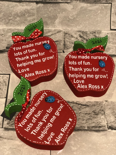 Personalised Teacher Gift , Teacher Thank You , Red Apple , , End Of Term Appreciation Freestanding