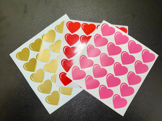 Heart Decals , Valentines |Cups | Bottles Laptop Phone Case Wine Glasses Journal Stickers , Planner