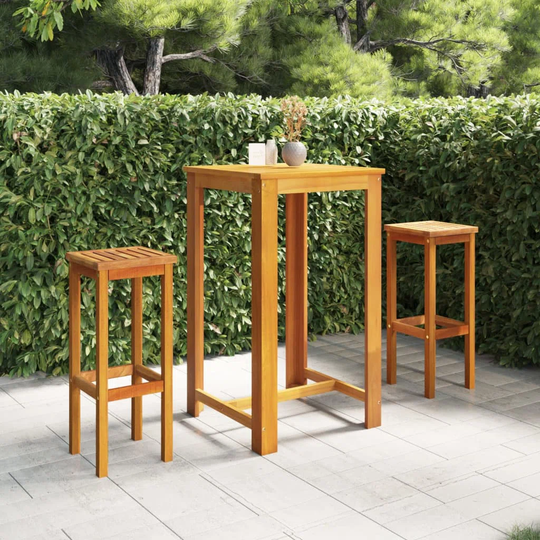 Natur Pur 3 Piece Garden Bar Set Solid Acacia Wood