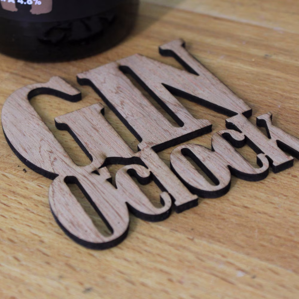 Gin O' Clock Wooden Coaster