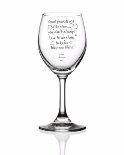 Good Friends Personalised Engraved Wine Glass
