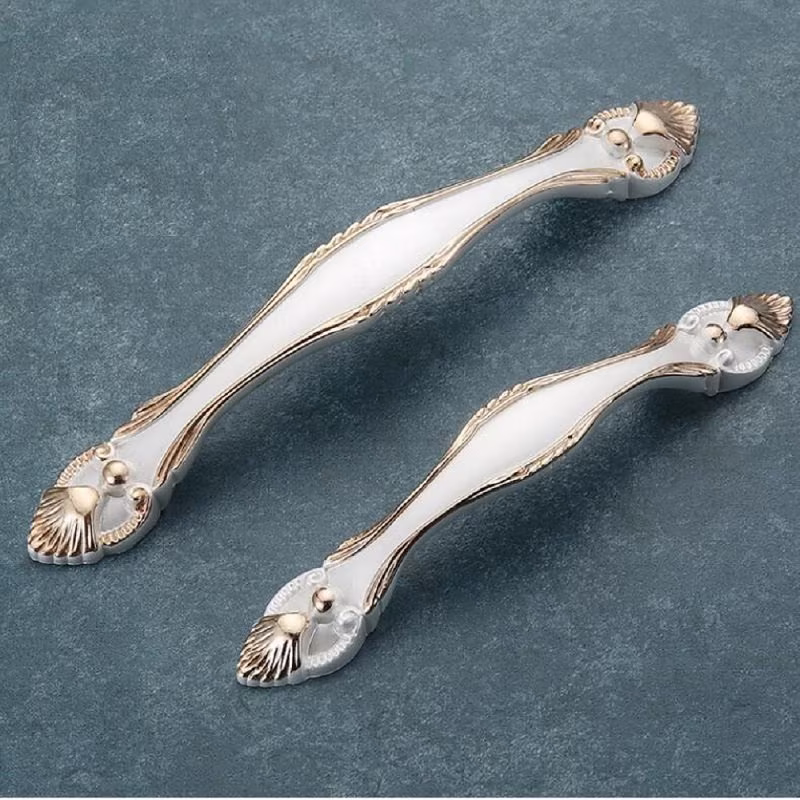Silver White Knob Kitchen Cabinet Pull Handles Drawer Handle Dresser Zinc Alloy Door Knobs Pulls Furniture Hardware