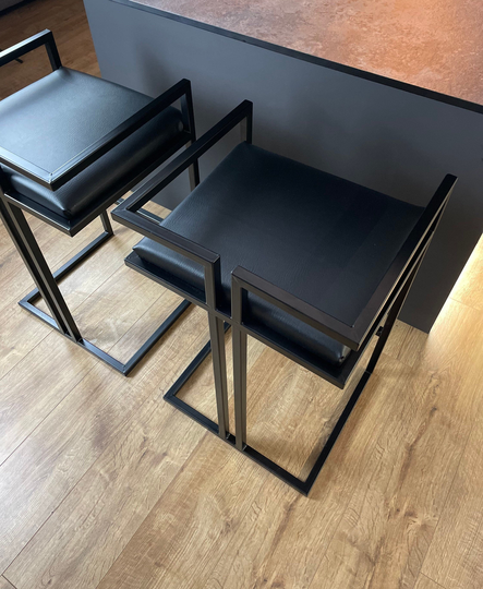 Metal Kitchen Bar Stools - Made By Piers Henry Black in England Metal Chairs Kitchen Frame