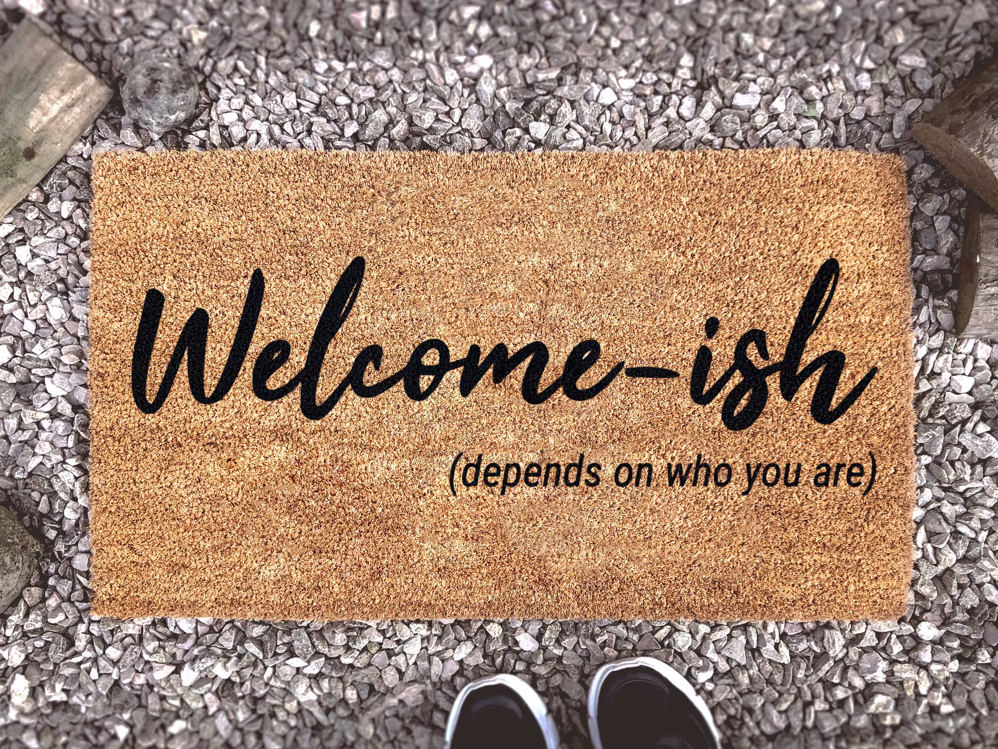 Welcome Ish Doormat - Depends On Who You Are Funny Gifts Home Porch Decor Personalized Mat Custom Coir Door