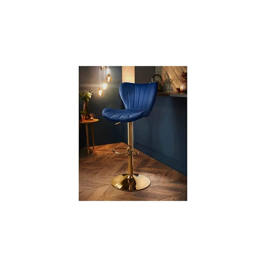 Nora Barstool Metal Gold Base For Breakfast Bars & High Tables-Navy