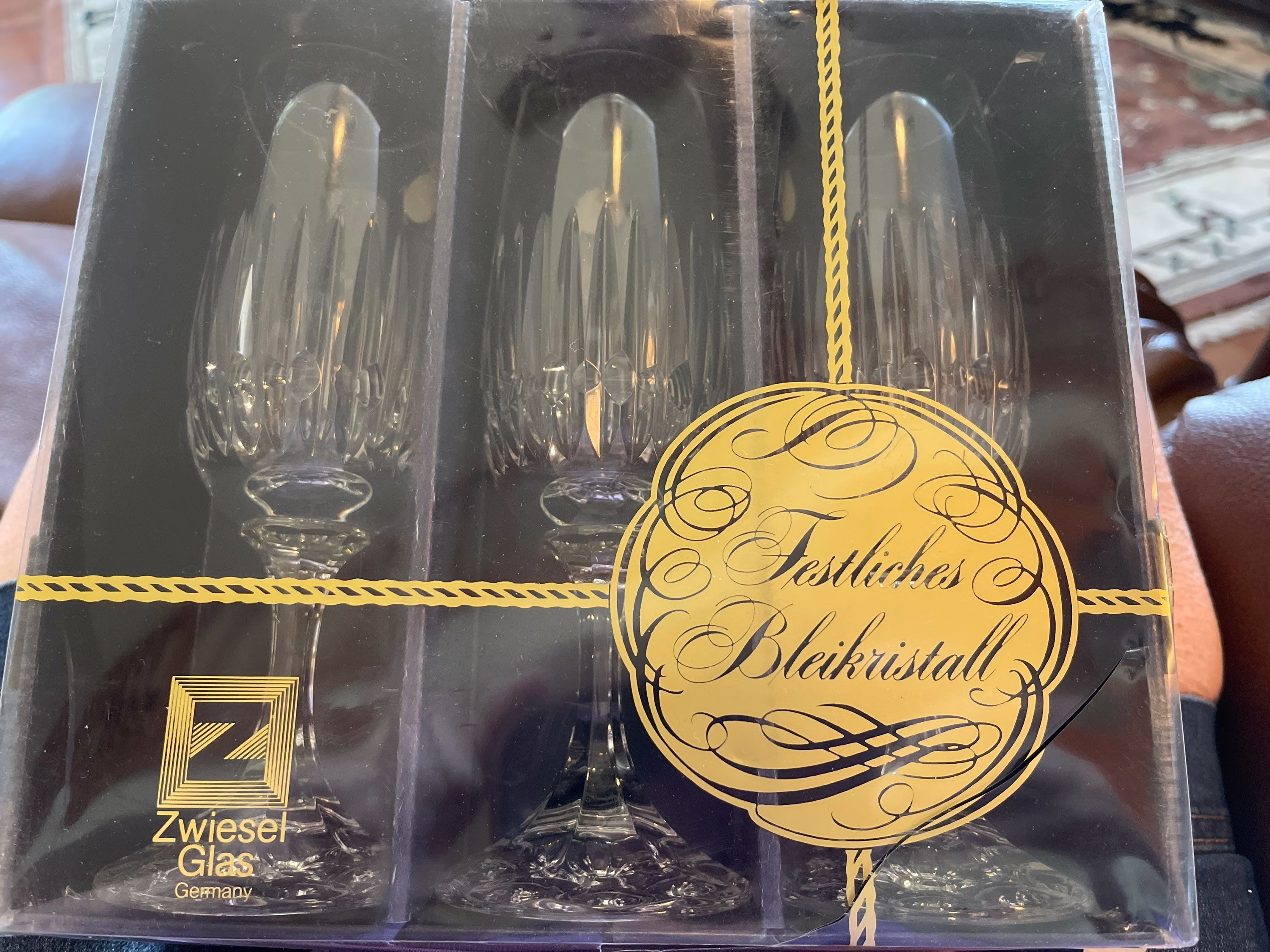 Vintage Zwiesel Glass Crystal Champagne Glasses