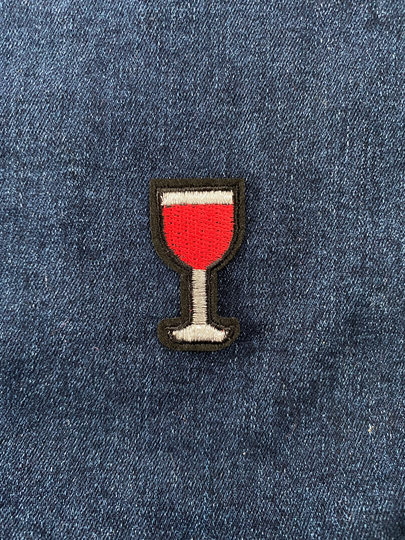 Cute Wine Glass Patch | Bottle Drink Iron On Embroidery