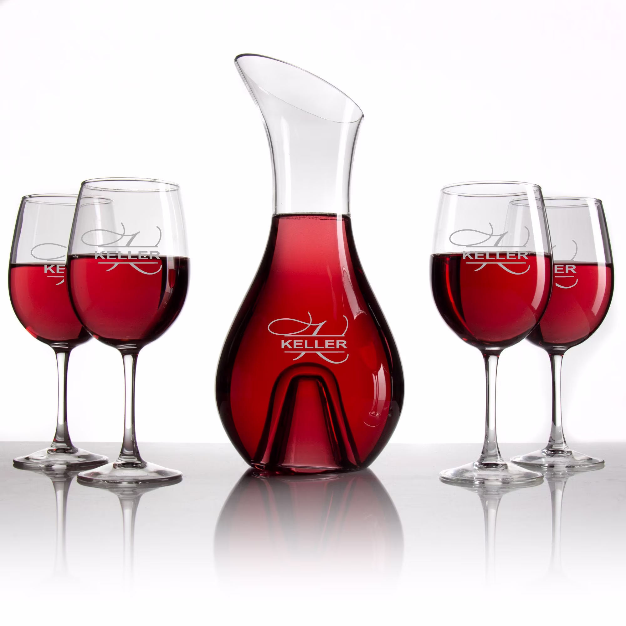 Aerating Wine Decanter With Optional Glasses - Script Split Wedding Gifts For Couples Luxury Housewarming Holiday Gift Ideas