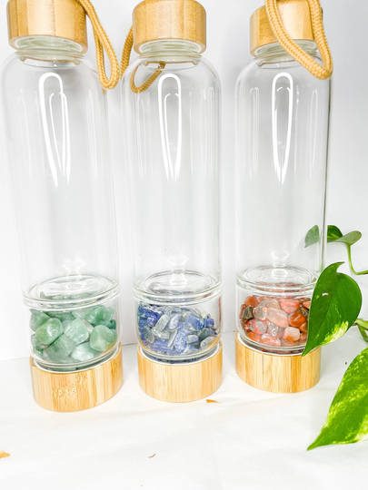 Carnelian, Black Obsidian Crystal Infused Water Bottle. Perfect For Receiving The Positive Energy You Need All Day Every Day