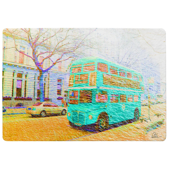 Humboldt London Bus Front Designer Shaggy Gold/Teal Rug