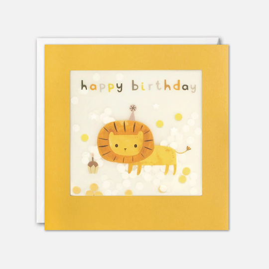 Lion Birthday Card With Paper Confetti - Shakies By James Ellis