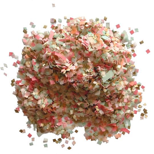 Peach Coral Mint Gold Biodegradable Tissue Paper Confetti Mix