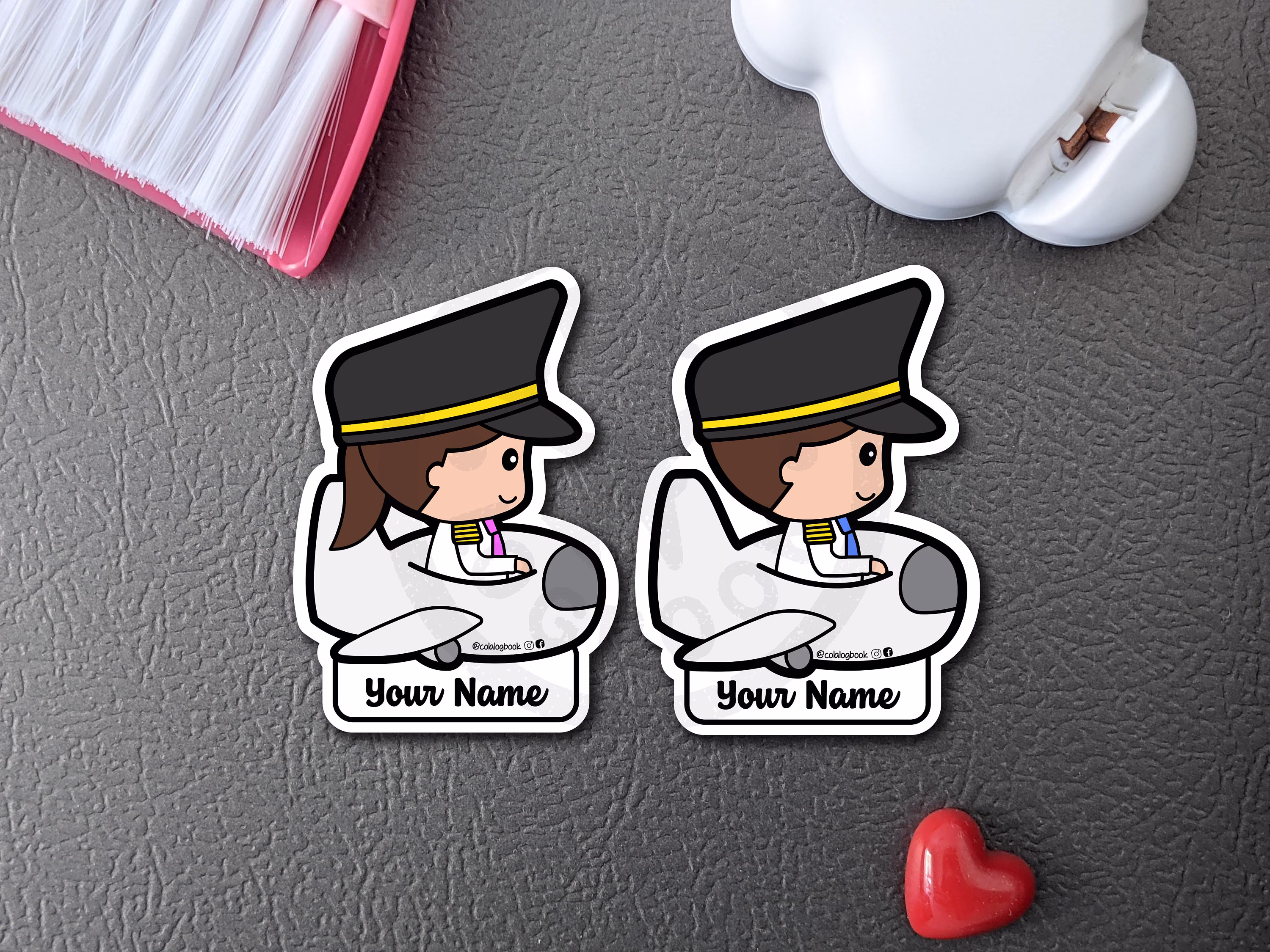 Cute Captain Personalized Fridge Magnet