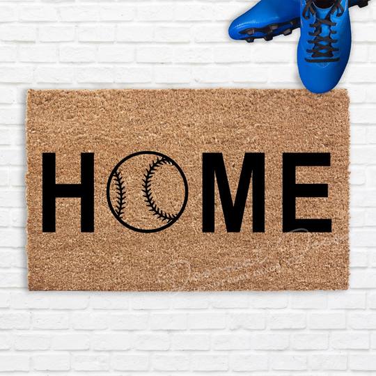 Home Baseball Softball Doormat, Sports Team Gift, Outdoor Welcome Mat, Entryway Decor, Field Threads Gift