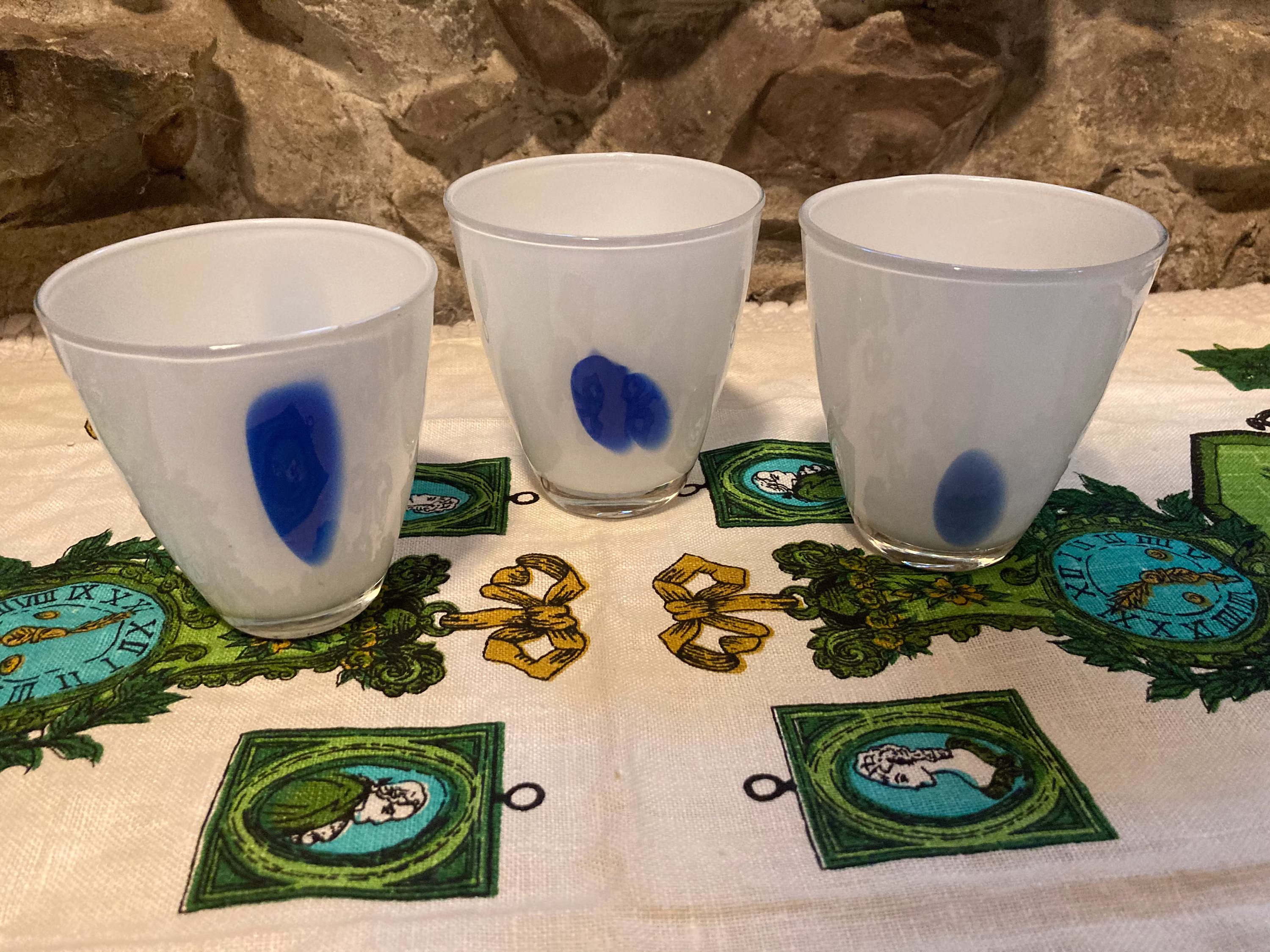 Heavy Art Glass Drinking Glasses