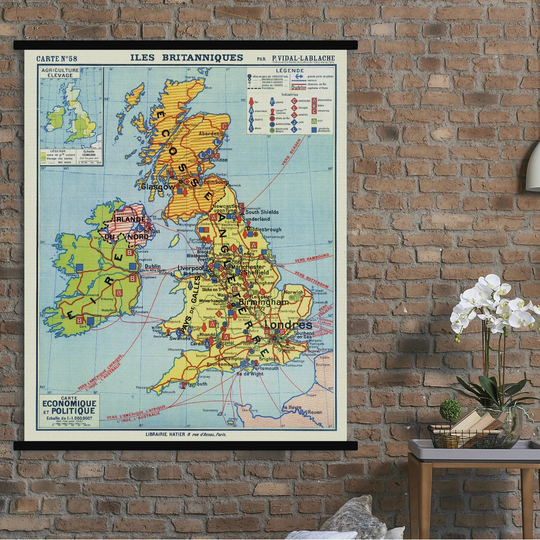 'Iles Britanniques' Graphic Art Print Poster
