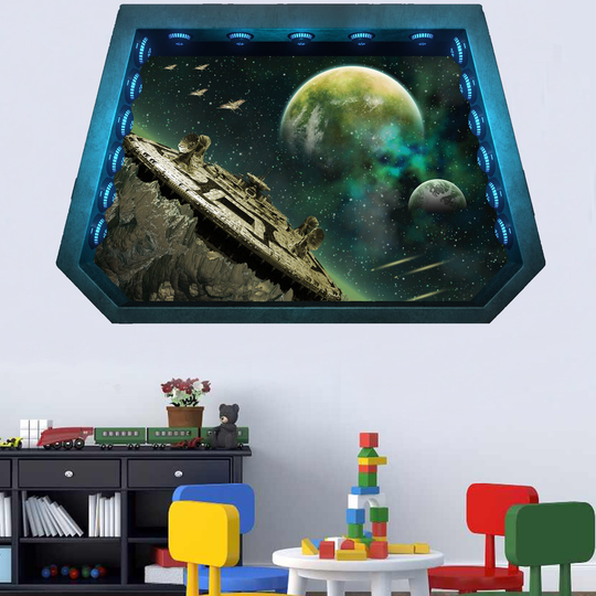 Space Station Planets Spacecrafts Wall Mural Sticker Poster Decal Room Office Nursery Decor Id143