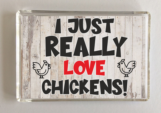I Just Really Love Chickens, Novelty Fridge Magnet, Ideal Present/Gift For Birthday/Christmas, Farm Animals, Chicken Gift
