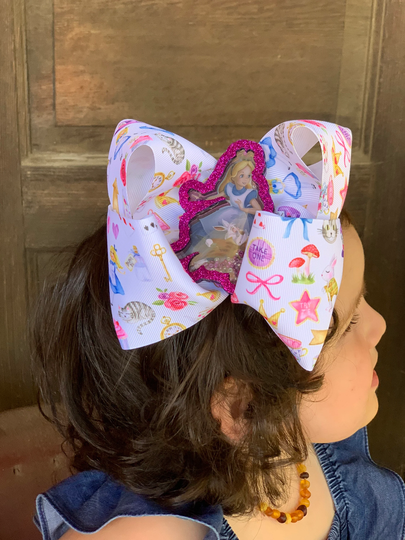 Large Alice in Wonderland Bow One Of A Kind Boho Updo Birthday Ribbon Shaker Folk Mexicana Hair Accessories Moño Toddler Child Girls