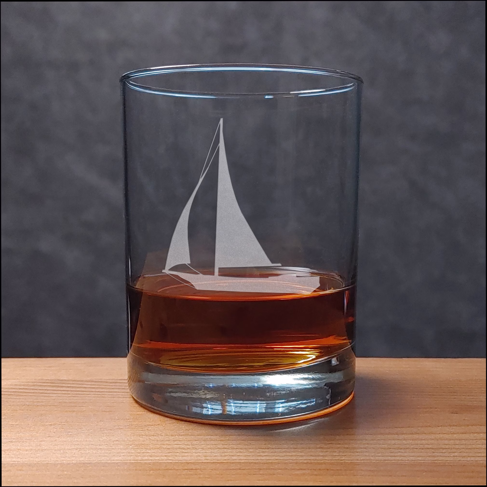 Sailing Yacht Engraved 13 Oz Whiskey Glass - Etched Personalized Gift Free Personalization
