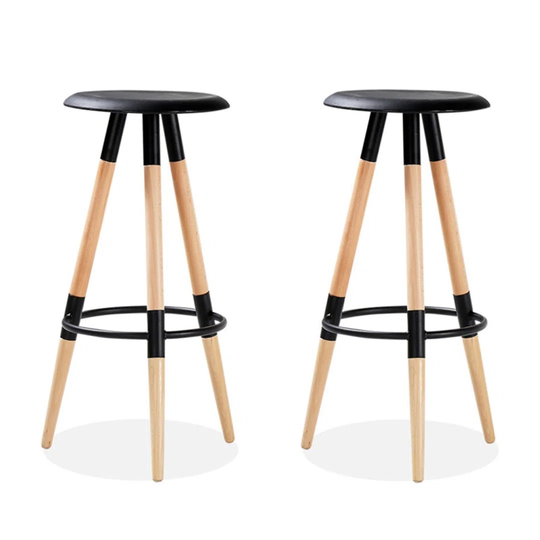 Set Of 2 Bar Stools Dining Stools Bar Chairs With Footrest Beech Legs Breakfast Bar Chairs Kitchen Counter High Bar Stools For Breakfast Bar, Counter,