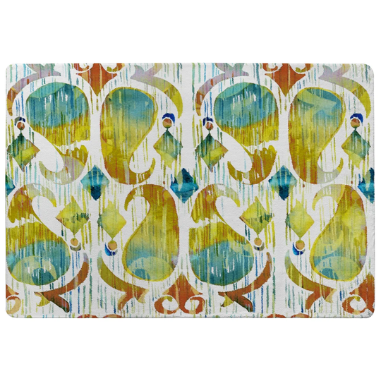 Driscoll Vibrant Designer Shaggy Teal/Yellow/Rust Rug