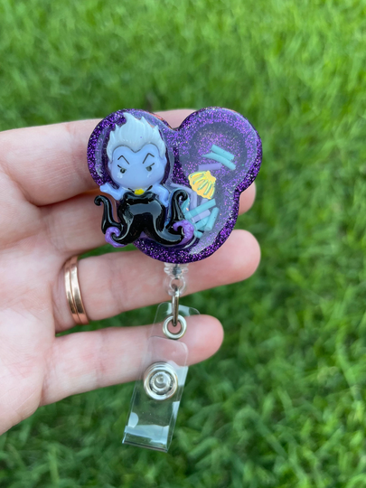 Water Nurse Badge Reel || Lvn Shaker Glitter Resin Rn Cna Cute Accessories