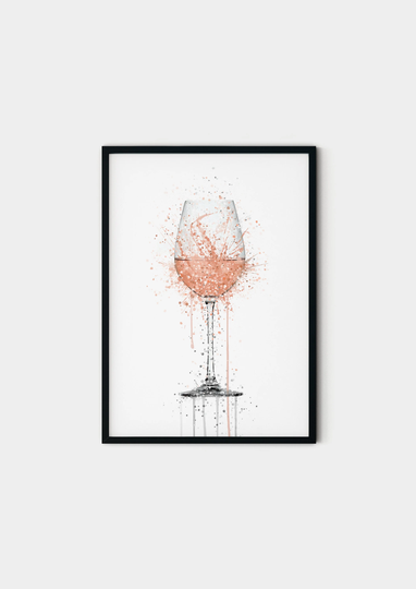Rosé Wine Glass Wall Art Print
