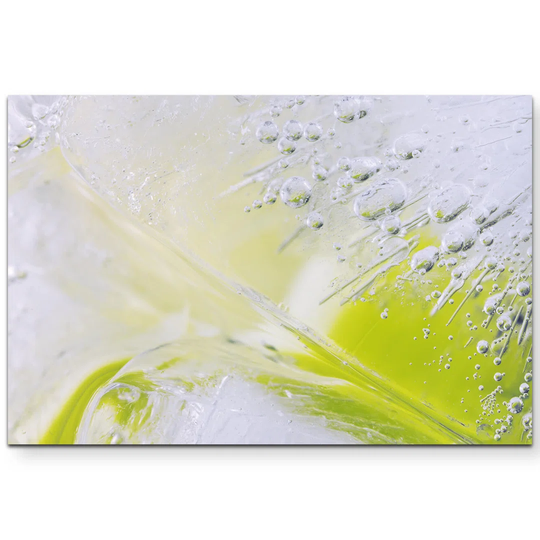 Close-Up Ice Cube Photographic Print on Canvas