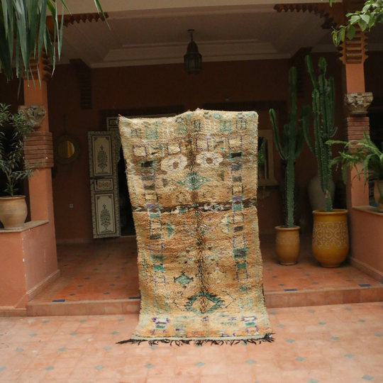 Boujad Moroccan Carpet, Berber 4x9 Feet Rug, Rug