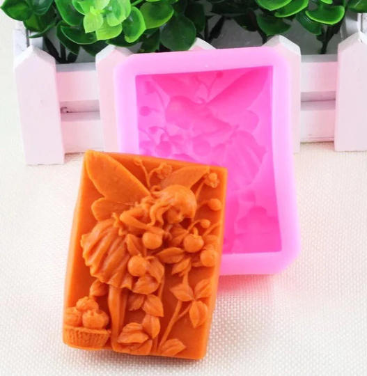 strawberry Flower Fairy Silicone Soap, Sugar Craft Mould/Mold 9.3 X 7 3cm Approx 75Ml Capacity - Melt & Pour Or Cold Process