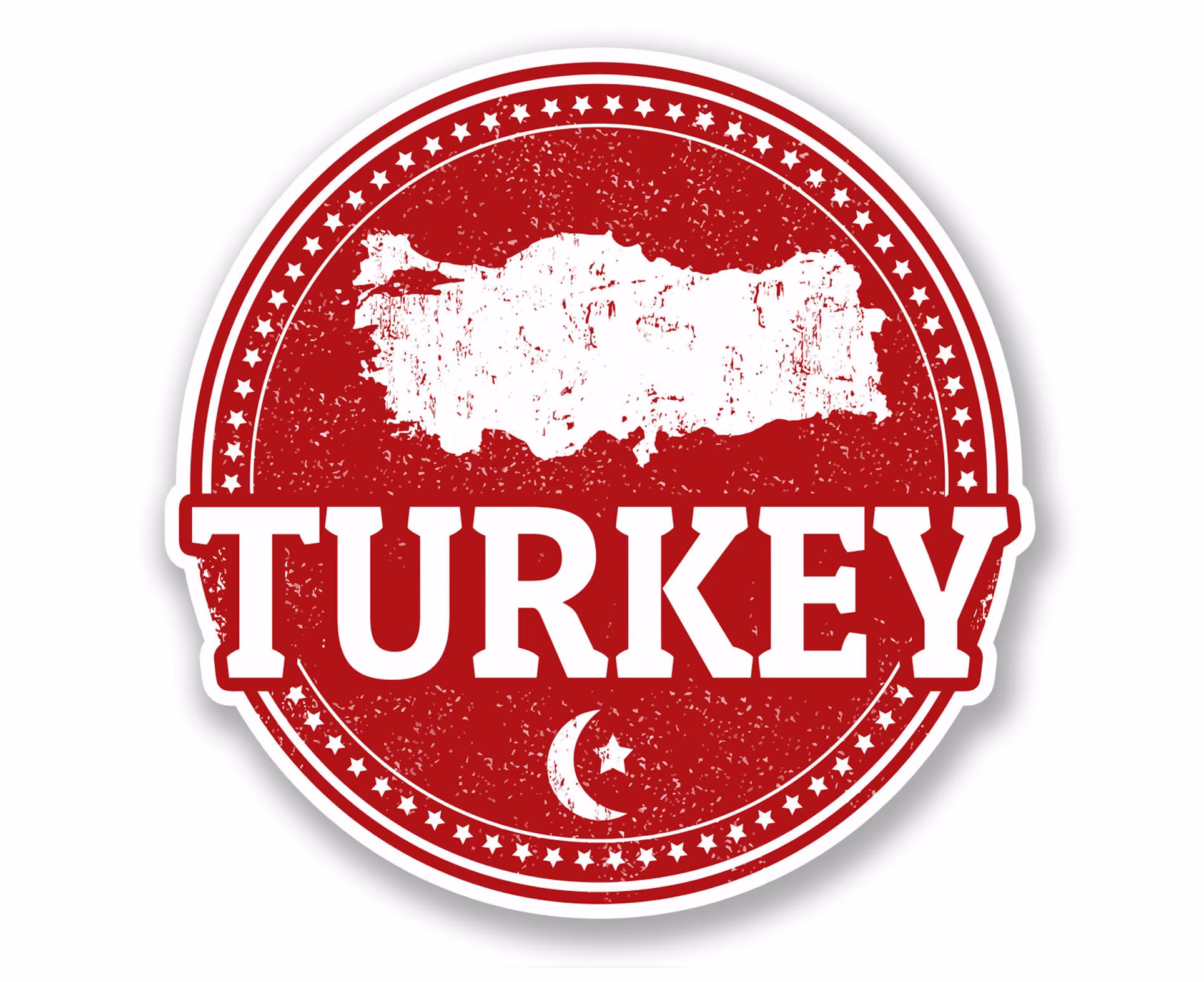 2 X 10cm Turkey Map Vinyl Stickers - Turkish Europe Travel Adventure World Location Country Decal Luggage Laptop Gift Sticker #5561