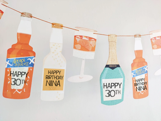 30Th Birthday Decorations - Aperol Spritz Cocktail Party Banner