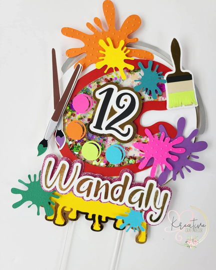Paint Shaker Topper/Shaker Topper/Cake Decoration/Paint Art Theme/Cake Topper/Paint Birthday/Art Party Theme/Paint Cake Topper