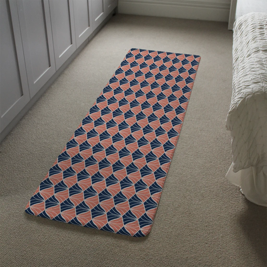Martens Shells Designer Shaggy Blue/Coral Rug