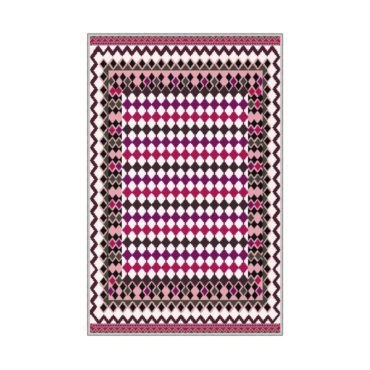 Campos Power Loom White/Pink Rug