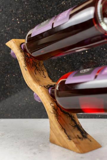 Olivewood Wine Stand | Handcrafted Bottle Holder