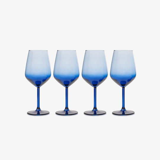 Camden Set Of 4 Wine Glasses, Blue, 490 Ml