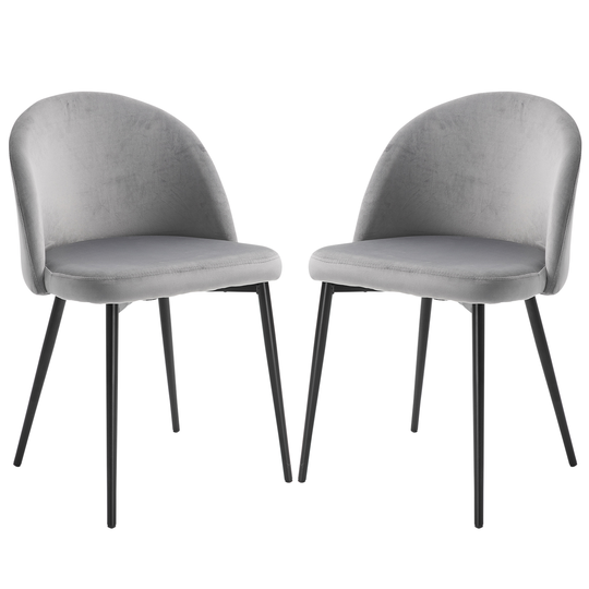 HOMCOM Dining Chairs Set of 2 Contemporary Design for Office Dining Kitchen w/Soft Fabric Seat and Back Living Room - Grey | Aosom Ireland