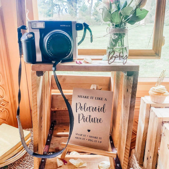 Shake It Like A Polaroid Picture Sign | Wedding, Baby Shower, Christening Etc