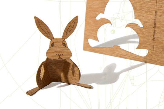 Wooden Postcard - Bunny 3 Cards