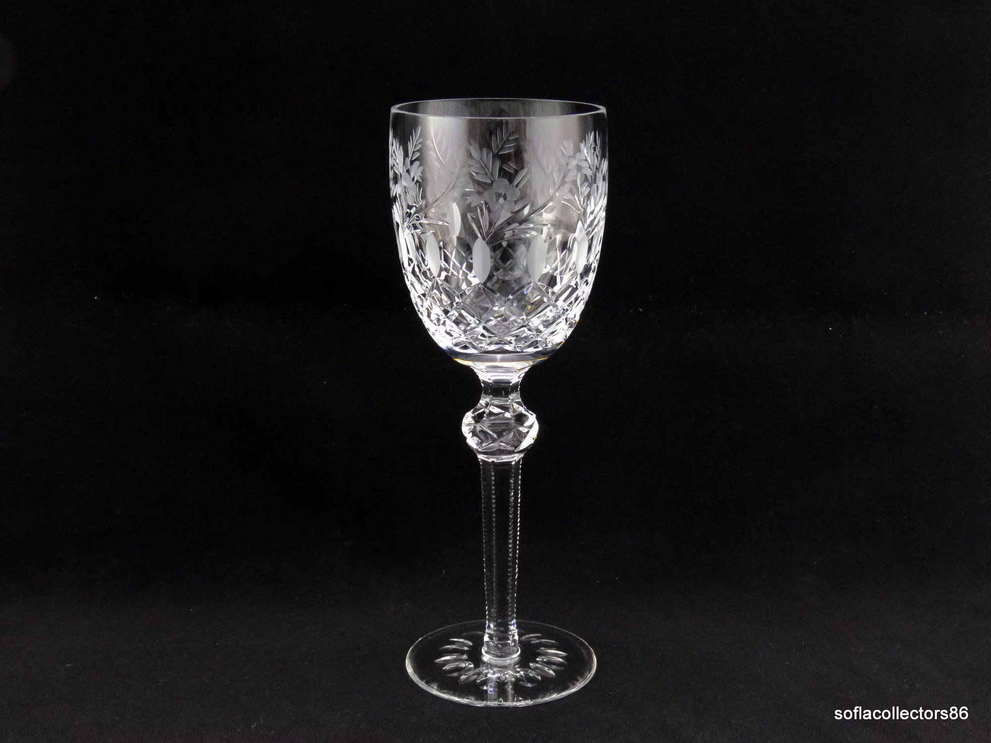 Crystal Water Or Wine Goblet/Glass - Celine Pattern By Clear Industries Vintage Cut Stemware | Single
