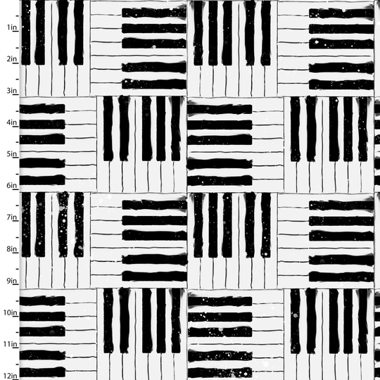 Rhythm & Hues - Piano Keys By Connie Haley For 3 Wishes Fabric Sold The Yard & Cut Continuous in Stock & Ships Today