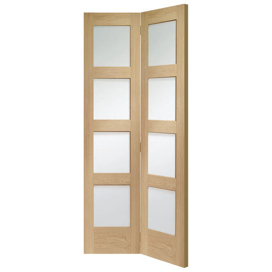 Internal Oak Shaker Bi-Fold with Clear Glass